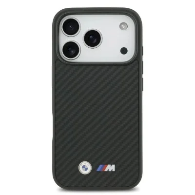 Bmw Iphone 17 Pro Case &ndash; Kevlar Magsafe With Metal Logo - Black